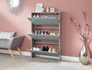Narrow High Gloss 3 Tier Shoe Cabinet