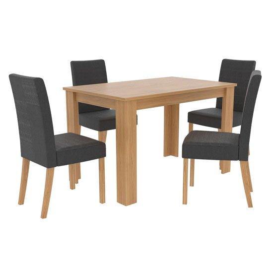 Atlanta Dining Table with Chairs Grey - Bankrupt Beds