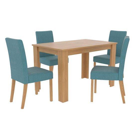Atlanta Dining Table with Chairs Teal - Bankrupt Beds
