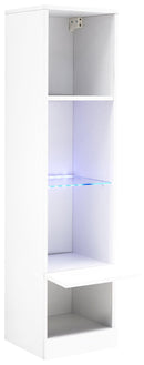 Galicia Tall Shelf Unit White with LED - Bankrupt Beds