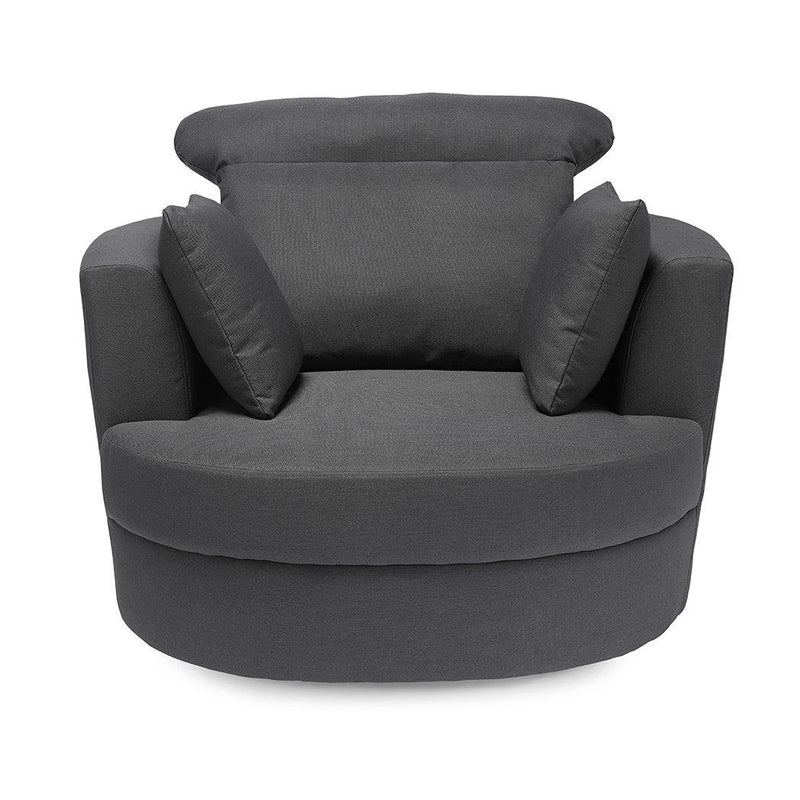 Bliss Large Swivel Chair Grey - Bankrupt Beds