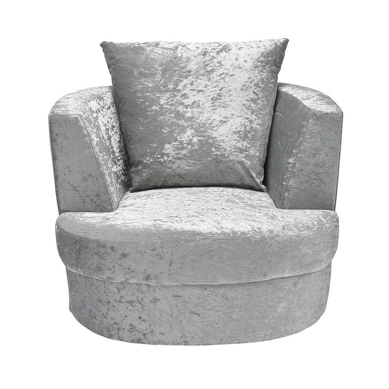 Bliss Small Swivel Chair Silver - Bankrupt Beds