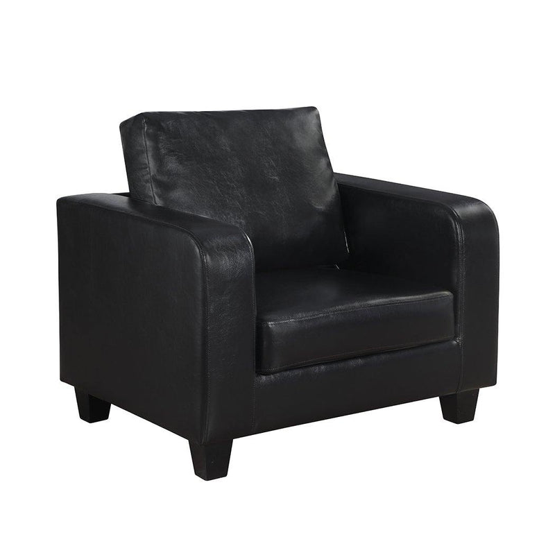Chair In A Box Black Faux Leather - Bankrupt Beds