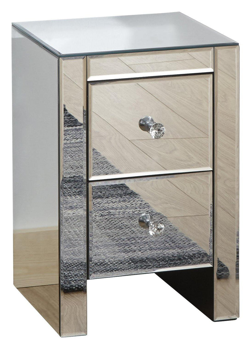 Mirrored 2 Drawer Slim Chest - Bankrupt Beds