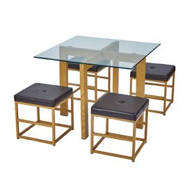Cube Dining Set Brown