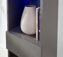 Galicia Tall Shelf Unit Grey with LED - Bankrupt Beds