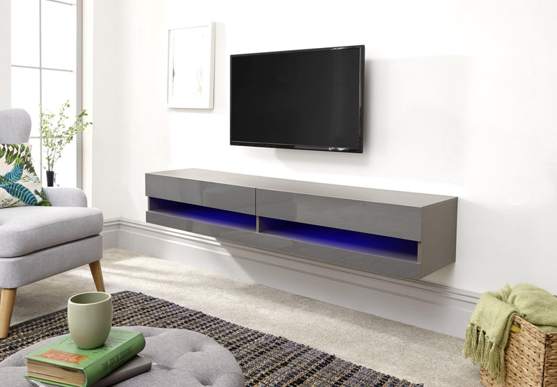 Galicia 150cm Wall TV Unit with LED - Bankrupt Beds