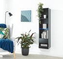 Galicia Tall Shelf Unit Black with LED - Bankrupt Beds