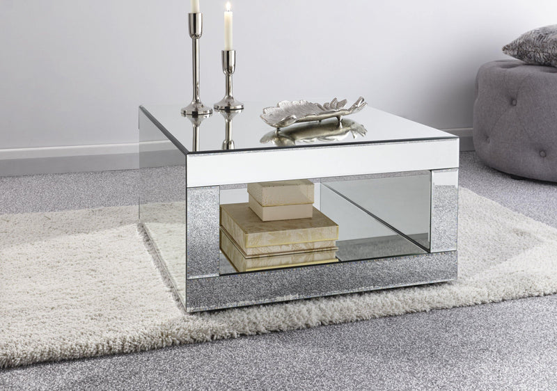 Capri Coffee Table Mirrored - Bankrupt Beds