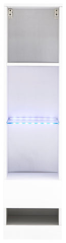Galicia Tall Shelf Unit White with LED - Bankrupt Beds