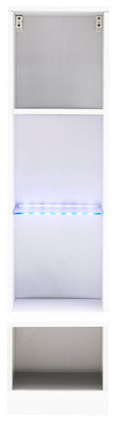 Galicia Tall Shelf Unit White with LED - Bankrupt Beds