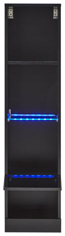 Galicia Tall Shelf Unit Black with LED - Bankrupt Beds