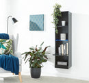 Galicia Tall Shelf Unit Black with LED - Bankrupt Beds