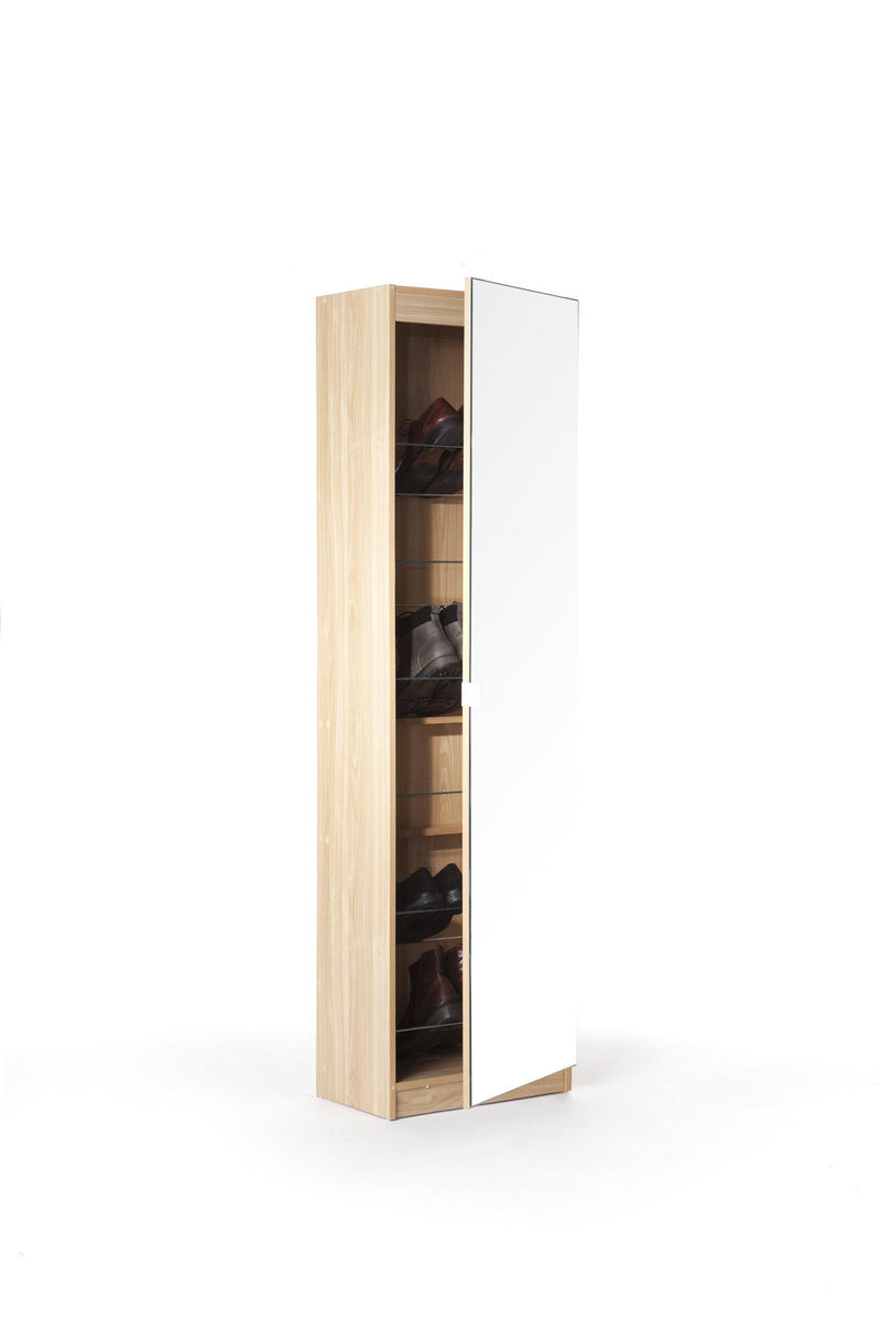 180cm Mirrored Shoe Cabinet - Bankrupt Beds