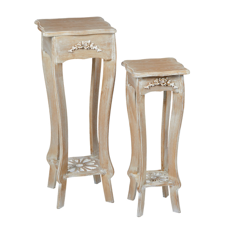 Provence Plant stand set of 2 Weathered Oak