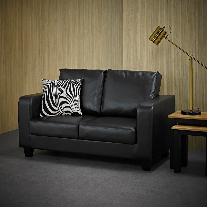 Sofa In A Box Black Faux Leather
