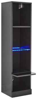 Galicia Tall Shelf Unit Black with LED - Bankrupt Beds