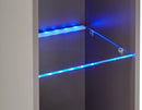 Galicia Tall Shelf Unit Grey with LED - Bankrupt Beds