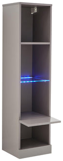 Galicia Tall Shelf Unit Grey with LED - Bankrupt Beds