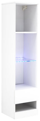 Galicia Tall Shelf Unit White with LED - Bankrupt Beds