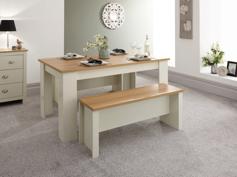 Lancaster 150cm Dining Table & Benches - Bankrupt Beds