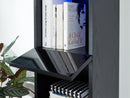 Galicia Tall Shelf Unit Black with LED - Bankrupt Beds
