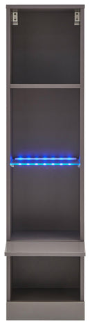Galicia Tall Shelf Unit Grey with LED - Bankrupt Beds