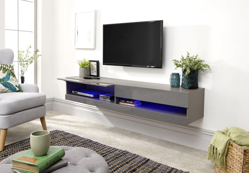 Galicia 180cm Wall TV Unit with LED - Bankrupt Beds