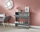 Narrow High Gloss 2 Tier Shoe Cabinet
