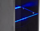 Galicia Tall Shelf Unit Black with LED - Bankrupt Beds
