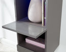 Galicia Tall Shelf Unit Grey with LED - Bankrupt Beds
